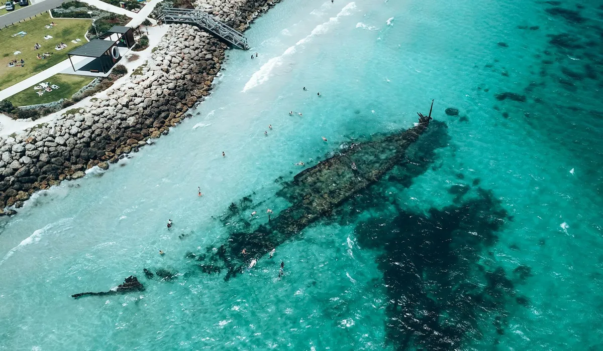 Coogee Beach with turquoise water and sandy shoreline