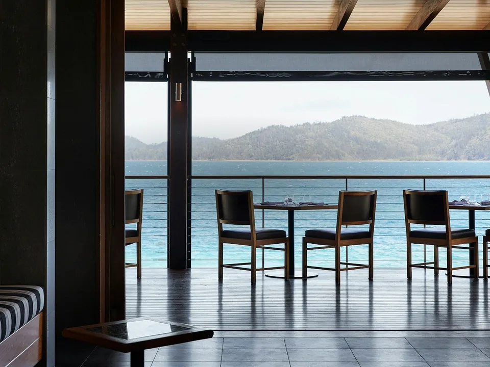 Pebble Beach restaurant with Whitsunday views