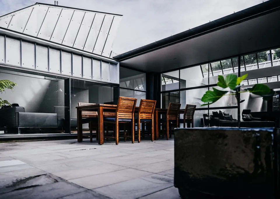 Outdoor terrace and courtyard