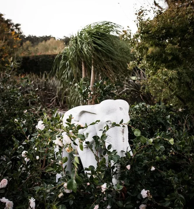 Sculpture among the landscaped gardens