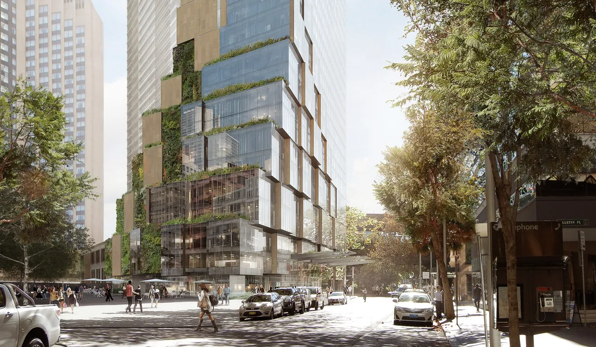 Kengo Kuma render of the Waldorf Astoria Sydney harbour elevation