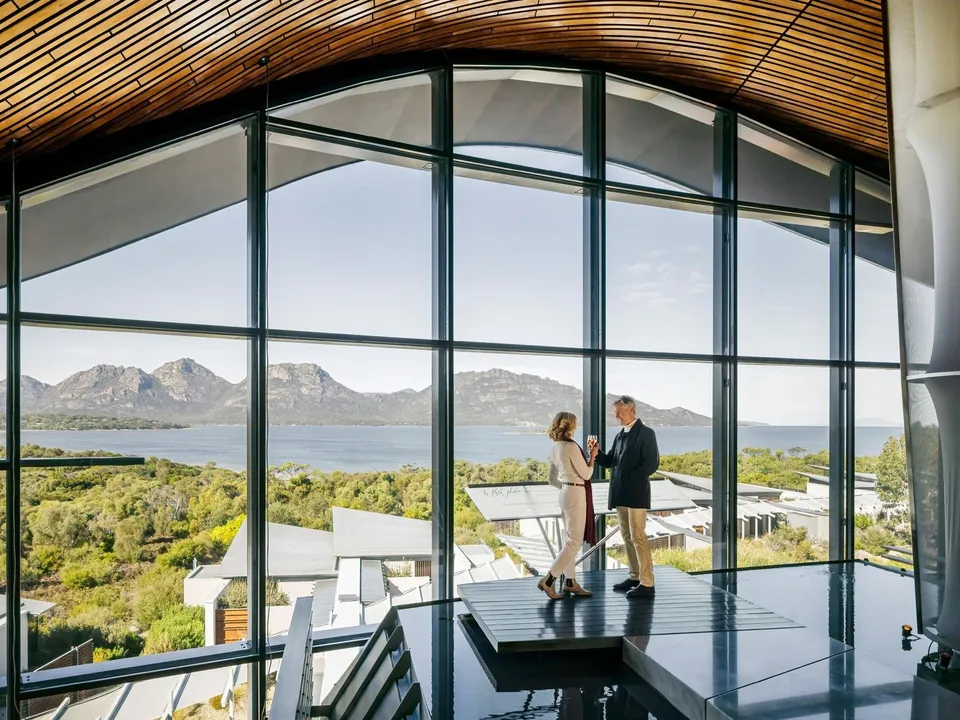 The foyer at Saffire Freycinet