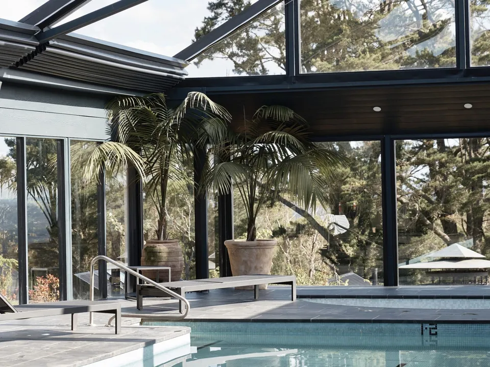 The 25-metre heated indoor-outdoor pool