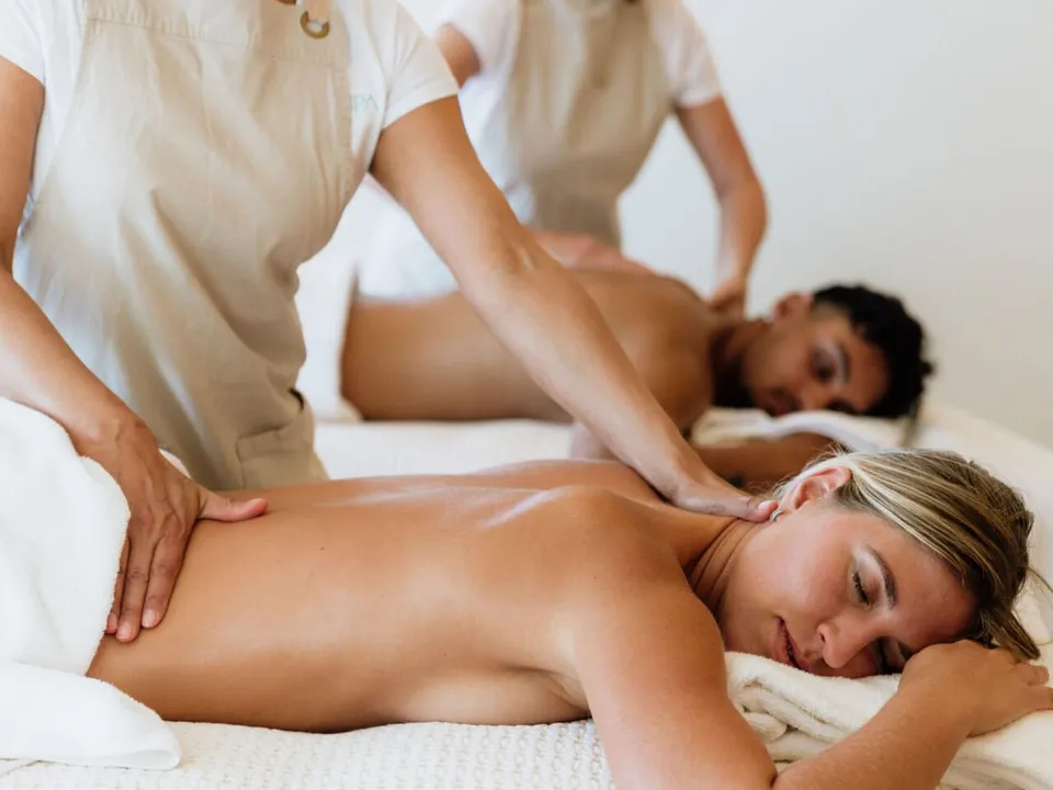 In-villa spa treatment with ocean views